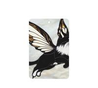 Ambientadores de coche con diseño de gato blanco y negro con alas de hada, 4 tarjetas perfumadas colgantes, tarjetas perfumadas para coche, tabletas de aromaterapia