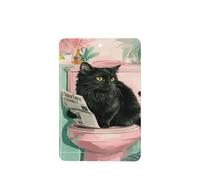 Ambientadores de coche con diseño de gato negro leyendo en un inodoro rosa, 4 tarjetas perfumadas colgantes, tarjetas perfumadas para tabletas de aromaterapia de coche