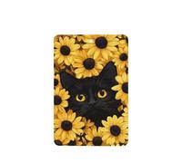 Ambientadores de coche con diseño de gato negro mirando desde girasoles, 4 tarjetas perfumadas colgantes, tarjetas perfumadas para tabletas de aromaterapia de coche