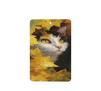 Ambientadores de coche con diseño de gato y hojas amarillas otoñales, 4 unidades, tarjetas perfumadas colgantes, tarjetas perfumadas para coche, tabletas de aromaterapia