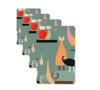 Ambientadores de coche con diseño de gatos de mediados de siglo, 4 piezas, divertidos ambientadores colgantes para coche, lindos y duraderos con aroma de espejo, adornos de decoración para hombres y