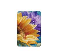 Ambientadores de coche con diseño de girasol y flores moradas, 4 unidades, tarjetas perfumadas colgantes, tarjetas perfumadas para coche, tabletas de aromaterapia