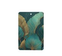 Ambientadores de coche con diseño de hojas de plátano verde esmeralda con contornos dorados, 4 tarjetas perfumadas colgantes, tarjetas perfumadas para coche, tabletas de aromaterapia