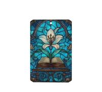 Ambientadores de coche con diseño de lirio y Biblia de vidrieras, 4 unidades, tarjetas perfumadas colgantes, tarjetas perfumadas para coche, tabletas de aromaterapia