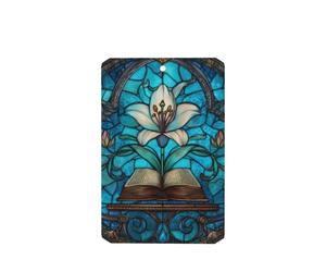Ambientadores de coche con diseño de lirio y Biblia de vidrieras, 4 unidades, tarjetas perfumadas colgantes, tarjetas perfumadas para coche, tabletas de aromaterapia