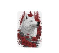 Ambientadores de coche con diseño de lobo blanco, flores rojas, pinos, 4 unidades, tarjetas perfumadas colgantes, tarjetas perfumadas para coche, tabletas de aromaterapia