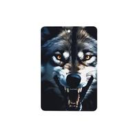 Ambientadores de coche con diseño de lobo con colmillos desnudos, 4 unidades, rectangulares colgantes, tabletas de aromaterapia, ambientadores perfumados para dormitorio y baño