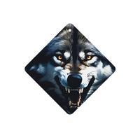 Ambientadores de coche con diseño de lobo con colmillos desnudos, 4 unidades, tabletas cuadradas de aromaterapia, ambientadores perfumados para dormitorio y baño