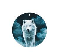 Ambientadores de coche con diseño de lobo con patrón de humo, 6 unidades, forma redonda, para colgar en tabletas de aromaterapia, ambientadores perfumados para dormitorio y baño