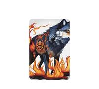 Ambientadores de coche con diseño de lobo cubierto de fuego, 4 unidades, rectangulares colgantes, tabletas de aromaterapia, ambientadores perfumados para dormitorio y baño