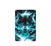 Ambientadores de coche con diseño de lobo de fuego azul con ojos brillantes, 4 tarjetas perfumadas colgantes, tarjetas perfumadas para tabletas de aromaterapia de coche
