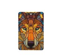 Ambientadores de coche con diseño de lobo de vidrieras, 4 unidades, tarjetas perfumadas colgantes, tarjetas perfumadas para coche, tabletas de aromaterapia