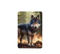 Ambientadores de coche con diseño de lobo en llamas, 4 unidades, rectangulares colgantes, tabletas de aromaterapia, ambientadores perfumados para dormitorio y baño