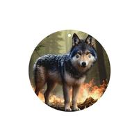 Ambientadores de coche con diseño de lobo en llamas, 6 unidades, forma redonda, para colgar en tabletas de aromaterapia, ambientadores perfumados para dormitorio y baño