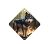 Ambientadores de coche con diseño de lobo en llamas, 6 unidades, tabletas cuadradas de aromaterapia para colgar, ambientadores perfumados para dormitorio y baño