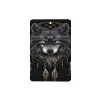 Ambientadores de coche con diseño de lobo y atrapasueños, 4 unidades, tarjetas perfumadas colgantes, tarjetas perfumadas para coche, tabletas de aromaterapia