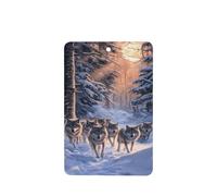 Ambientadores de coche con diseño de lobos en un bosque nevado, 4 unidades, tarjetas perfumadas colgantes, tarjetas perfumadas para coche, tabletas de aromaterapia