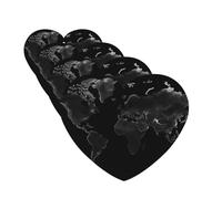 Ambientadores de coche con diseño de mapa del mundo negro, 4 piezas, divertidos ambientadores colgantes para coche, bonitos y duraderos con forma de corazón, adornos para colgar en espejo, regalo para