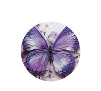 Ambientadores de coche con diseño de mariposa y pintura al óleo morada, 4 unidades, forma redonda, para colgar, tabletas de aromaterapia, ambientadores perfumados para dormitorio y baño