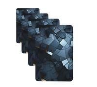Ambientadores de coche con diseño de mosaico gris, 4 unidades, rectangulares, colgantes, con tarjetas aromáticas y pastillas para espejo retrovisor.