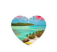 Ambientadores de coche con diseño de paisaje caribeño, 6 unidades, en forma de corazón, para colgar en tabletas de aromaterapia, ambientadores perfumados para dormitorio y baño