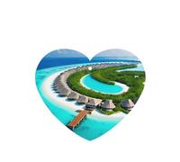 Ambientadores de coche con diseño de paisaje de Maldivas, 6 unidades, pastillas de aromaterapia colgantes en forma de corazón, ambientadores perfumados para dormitorio y baño