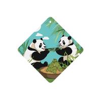 Ambientadores de coche con diseño de pandas grandes, 4 unidades, cuadrados, para colgar en tabletas de aromaterapia, ambientadores perfumados para dormitorio y baño