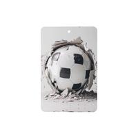 Ambientadores de coche con diseño de pelota de fútbol pateada en la pared, 4 unidades, rectangulares colgantes, tabletas de aromaterapia, ambientadores perfumados para dormitorio y baño