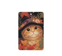 Ambientadores de coche con diseño de sombrero de bruja de gato naranja, hojas de otoño, 4 tarjetas perfumadas colgantes, tarjetas perfumadas para coche, tabletas de aromaterapia