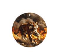 Ambientadores de coche con diseño de tigre en el fuego, 6 unidades, forma redonda, para colgar, tabletas de aromaterapia, ambientadores perfumados para dormitorio y baño