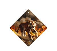 Ambientadores de coche con diseño de tigre en el fuego, 6 unidades, tabletas cuadradas de aromaterapia para colgar, ambientadores perfumados para dormitorio y baño