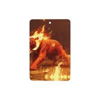 Ambientadores de coche con diseño de tigre en llamas, 6 unidades, rectangulares colgantes, tabletas de aromaterapia, ambientadores perfumados para dormitorio y baño