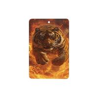Ambientadores de coche con diseño de tigre saltando del fuego, 4 unidades, tarjetas perfumadas colgantes, tarjetas perfumadas para tabletas de aromaterapia de coche