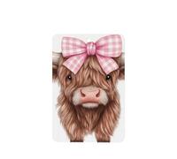 Ambientadores de coche con diseño de toro de las tierras altas con lazo rosa, 4 tarjetas perfumadas colgantes, tarjetas perfumadas para coche, tabletas de aromaterapia