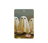 Ambientadores de coche con diseño de tres fantasmas en un campo de flores, 4 tarjetas perfumadas colgantes, tarjetas perfumadas para coche, tabletas de aromaterapia