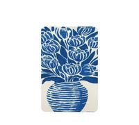 Ambientadores de coche con diseño de tulipanes azules vintage en jarrón a rayas, 4 tarjetas perfumadas colgantes, tarjetas perfumadas para coche, tabletas de aromaterapia