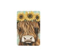 Ambientadores de coche con diseño de vaca de las tierras altas con girasoles, 4 tarjetas perfumadas colgantes, tarjetas perfumadas para tabletas de aromaterapia de coche