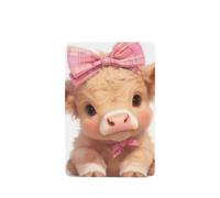 Ambientadores de coche con diseño de vaca de las tierras altas con lazo rosa, 4 tarjetas perfumadas colgantes, tarjetas perfumadas para coche, tabletas de aromaterapia