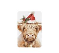 Ambientadores de coche con diseño de vaca de las tierras altas con sombrero de Navidad, 4 tarjetas perfumadas colgantes, tarjetas perfumadas para coche, tabletas de aromaterapia