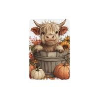 Ambientadores de coche con diseño de vaca de las tierras altas en cubo de madera, 4 unidades, tarjetas perfumadas colgantes, tarjetas perfumadas para coche, tabletas de aromaterapia