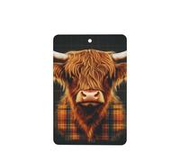 Ambientadores de coche con diseño de vaca de las tierras altas sobre negro, 4 unidades, tarjetas perfumadas colgantes, tarjetas perfumadas para tabletas de aromaterapia de coche