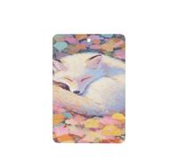 Ambientadores de coche con diseño de zorro pastel acurrucado en hojas de otoño, 4 tarjetas perfumadas colgantes, tarjetas perfumadas para coche, tabletas de aromaterapia