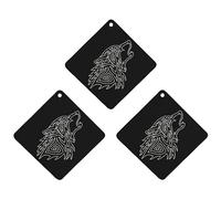 Ambientadores de coche con diseño tribal de lobo, aullido, 3 unidades, para colgar, aromas de larga duración, para aromaterapia, tabletas, espejo retrovisor, accesorios interiores