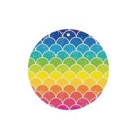 Ambientadores de coche con estampado de escamas de peces arcoíris, 10 unidades, para hojas colgantes perfumadas para baño, con cuerda