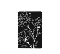 Ambientadores de coche con flores de clavel blanco y negro, 4 unidades, tarjetas perfumadas colgantes, tarjetas perfumadas para tabletas de aromaterapia de coche, 4 unidades