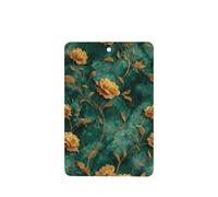 Ambientadores de coche con flores doradas sobre mármol esmeralda, 4 unidades, tarjetas perfumadas colgantes, tarjetas perfumadas para coche, tabletas de aromaterapia