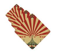 Ambientadores de coche con fondo de circo vintage, 4 unidades, cuadrados, colgantes, con tarjetas aromáticas y pastillas para espejo retrovisor.