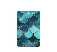 Ambientadores de coche con forma de escamas de pescado azul y verde azulado, 4 tarjetas perfumadas colgantes, tarjetas perfumadas para tabletas de aromaterapia de coche