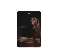 Ambientadores de coche con impresión de labrador marrón, 10 unidades, para hojas colgantes perfumadas para baño, con cuerda