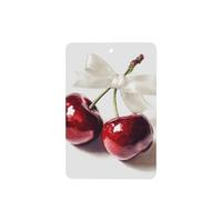 Ambientadores de coche con lazo blanco de cerezas con lazo blanco, 4 tarjetas perfumadas colgantes, tarjetas perfumadas para coche, tabletas de aromaterapia